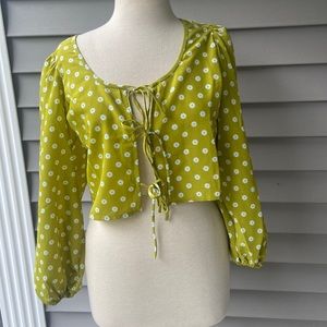 NWT Levi’s Embry Tie Green Floral Blouse